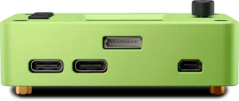 Core KVM device for remote BIOS management and bare-metal provisioning featuring USB-C and video ports for SSH BIOS access and PXE boot replacement solutions.