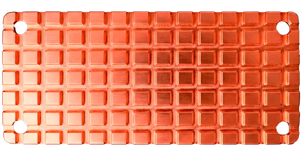 USBridge high-conductivity pure copper passive heatsink designed for Raspberry Pi Zero form factor.